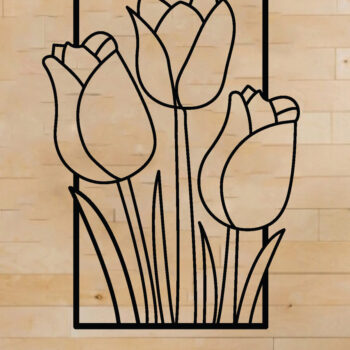 Intra απο ξύλο plywood 3mm-4mm πάχος - Τέχνη διακόσμησης τοίχου λουλουδιών, κοπής με λέιζερ Δίασταση 40x50 cm INTRAFABR-62966308 - Image 1