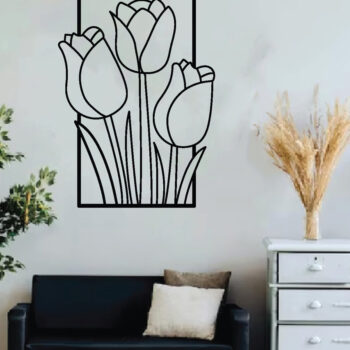 Intra απο ξύλο plywood 3mm-4mm πάχος - Τέχνη διακόσμησης τοίχου λουλουδιών, κοπής με λέιζερ Δίασταση 40x50 cm INTRAFABR-62966308 - Image 2