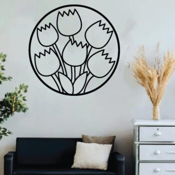 Intra απο ξύλο plywood 3mm-4mm πάχος - Τέχνη διακόσμησης τοίχου λουλουδιών, κοπής με λέιζερ Δίασταση 40x50 cm INTRAFABR-64053096 - Image 2