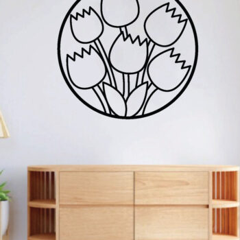 Intra απο ξύλο plywood 3mm-4mm πάχος - Τέχνη διακόσμησης τοίχου λουλουδιών, κοπής με λέιζερ Δίασταση 40x50 cm INTRAFABR-64053096 - Image 3