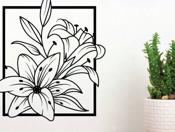 Intra απο ξύλο plywood 3mm-4mm πάχος - Τέχνη διακόσμησης τοίχου με λουλούδια, κοπής με λέιζερ Δίασταση 40x50 cm INTRAFABR-66531996 - Image 1