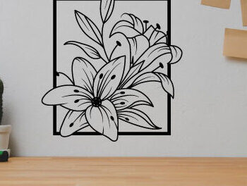 Intra απο ξύλο plywood 3mm-4mm πάχος - Τέχνη διακόσμησης τοίχου με λουλούδια, κοπής με λέιζερ Δίασταση 40x50 cm INTRAFABR-66531996 - Image 2