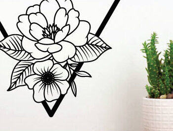 Intra απο ξύλο plywood 3mm-4mm πάχος - Τέχνη διακόσμησης τοίχου με λουλούδια, κοπής με λέιζερ Δίασταση 40x50 cm INTRAFABR-65903395 - Image 1