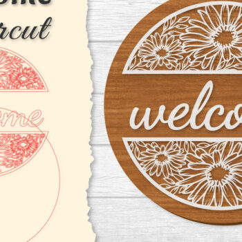 Intra απο ξύλο plywood 3mm-4mm πάχος - Flower Welcome Lasercut Δίασταση 20x20 cm INTRAFABR-122597118 - Image 1