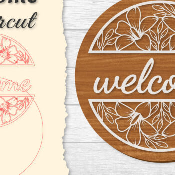 Intra απο ξύλο plywood 3mm-4mm πάχος - Flower Welcome Lasercut Δίασταση 20x20 cm INTRAFABR-122600000 - Image 1