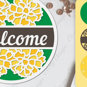 Intra απο ξύλο plywood 3mm-4mm πάχος - Σήμα καλωσορίσματος λουλουδιών Lasercut Δίασταση 30x20 cm INTRAFABR-104130874 - Image 8