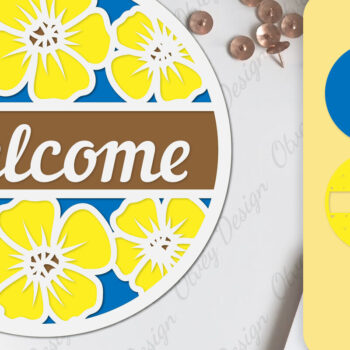 Intra απο ξύλο plywood 3mm-4mm πάχος - Σήμα καλωσορίσματος λουλουδιών Lasercut Δίασταση 30x20 cm INTRAFABR-104130874 - Image 9