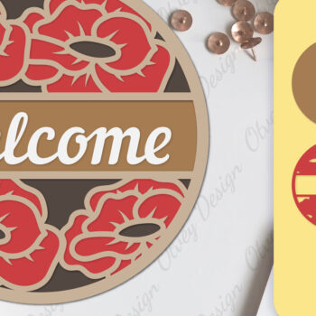 Intra απο ξύλο plywood 3mm-4mm πάχος - Σήμα καλωσορίσματος λουλουδιών Lasercut Δίασταση 30x20 cm INTRAFABR-104130874 - Image 10