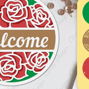 Intra απο ξύλο plywood 3mm-4mm πάχος - Σήμα καλωσορίσματος λουλουδιών Lasercut Δίασταση 30x20 cm INTRAFABR-104130635