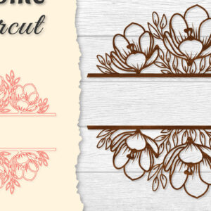 Intra απο ξύλο plywood 3mm-4mm πάχος - Flower Welcome Slip Lasercut Δίασταση 20x20 cm INTRAFABR-122603080