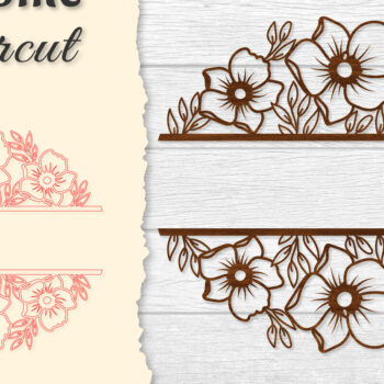Intra απο ξύλο plywood 3mm-4mm πάχος - Flower Welcome Slip Lasercut Δίασταση 20x20 cm INTRAFABR-122603070 - Image 1