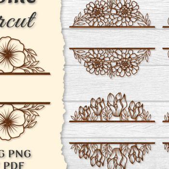 Intra απο ξύλο plywood 3mm-4mm πάχος - ΔΕΜΑΤΑ λουλουδιών καλωσορίσματος Slip Lasercut Δίασταση 20x20 cm INTRAFABR-122603109 - Image 1