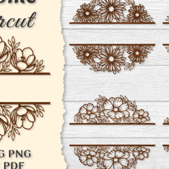 Intra απο ξύλο plywood 3mm-4mm πάχος - ΔΕΜΑΤΑ λουλουδιών καλωσορίσματος Slip Lasercut Δίασταση 20x20 cm INTRAFABR-122603114 - Image 1