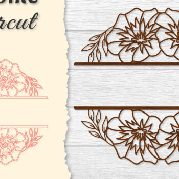 Intra απο ξύλο plywood 3mm-4mm πάχος - Flower Welcome Slip Lasercut Δίασταση 20x20 cm INTRAFABR-122603037 - Image 1