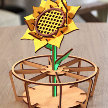 Intra απο ξύλο plywood 3mm-4mm πάχος - Λουλούδι με Stand Laser Cut Bundle | CNC Δίασταση 20x20 cm INTRAFABR-119959544 - Image 6