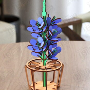 Intra απο ξύλο plywood 3mm-4mm πάχος - Λουλούδι με Stand Laser Cut Bundle | CNC Δίασταση 20x20 cm INTRAFABR-119959544 - Image 9