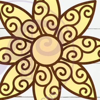 Intra απο ξύλο plywood 3mm-4mm πάχος - Λουλούδι με στροβιλίζεται επιγραφή τοίχου, Δίασταση 40x50 cm INTRAFABR-112297677 - Image 1