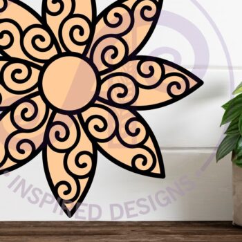 Intra απο ξύλο plywood 3mm-4mm πάχος - Λουλούδι με στροβιλίζεται επιγραφή τοίχου, Δίασταση 40x50 cm INTRAFABR-112297677 - Image 2