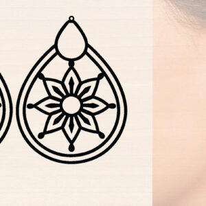 Intra απο ξύλο plywood 3mm-4mm πάχος - Ξύλινα σκουλαρίκια λουλούδι με   Δίασταση 3000x3000 cm INTRAFABR-116858652