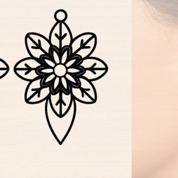 Intra απο ξύλο plywood 3mm-4mm πάχος - Ξύλινα σκουλαρίκια λουλούδι με   Δίασταση 3000x3000 cm INTRAFABR-116858792 - Image 1