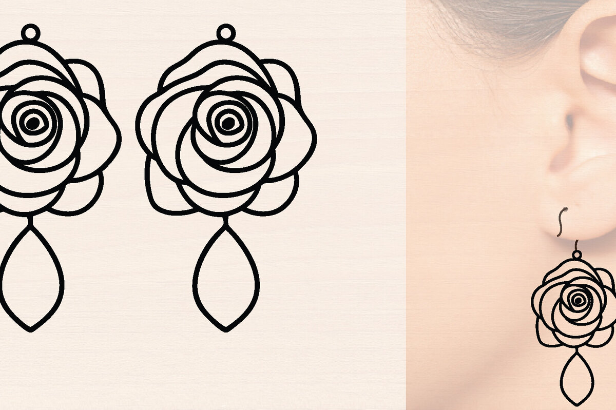 Intra απο ξύλο plywood 3mm-4mm πάχος - Ξύλινα σκουλαρίκια λουλούδι με   Δίασταση 3000x3000 cm INTRAFABR-116858923