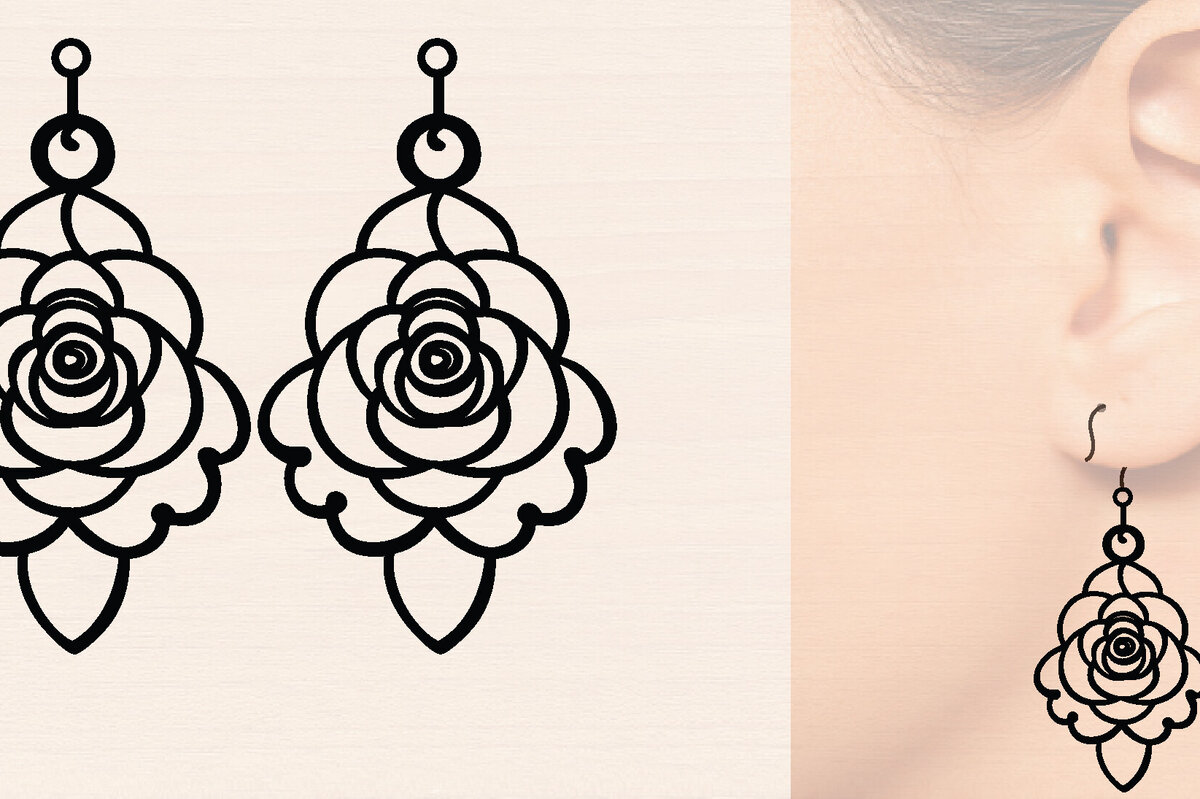 Intra απο ξύλο plywood 3mm-4mm πάχος - Ξύλινα σκουλαρίκια λουλούδι με   Δίασταση 3000x3000 cm INTRAFABR-116859100