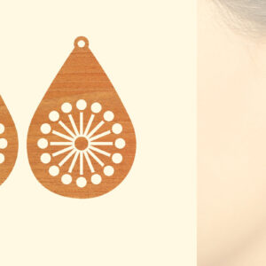 Intra απο ξύλο plywood 3mm-4mm πάχος - Flower WOOD Σκουλαρίκια Laser Cut  Δίασταση 3x3 cm INTRAFABR-62683718