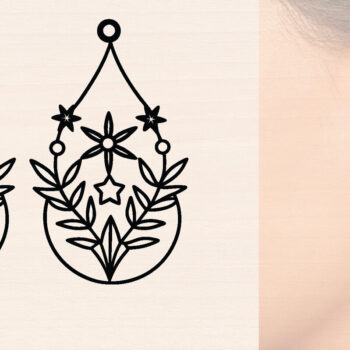 Intra απο ξύλο plywood 3mm-4mm πάχος - Ξύλινα σκουλαρίκια λουλούδι με Δίασταση 3000x3000 cm INTRAFABR-116847995 - Image 1