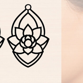 Intra απο ξύλο plywood 3mm-4mm πάχος - Ξύλινα σκουλαρίκια λουλούδι με   Δίασταση 3000x3000 cm INTRAFABR-116848493 - Image 1