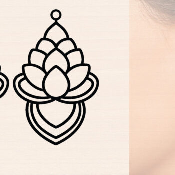 Intra απο ξύλο plywood 3mm-4mm πάχος - Ξύλινα σκουλαρίκια λουλούδι με   Δίασταση 3000x3000 cm INTRAFABR-116857691 - Image 1