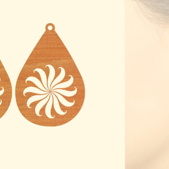 Intra απο ξύλο plywood 3mm-4mm πάχος - Flower WOOD Σκουλαρίκια Laser Cut Δίασταση 3x3 cm INTRAFABR-62683353 - Image 1