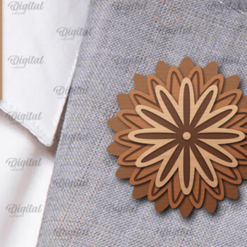 Intra απο ξύλο plywood 3mm-4mm πάχος - Λουλούδι Ξύλινη καρφίτσα για πέτο με λέιζερ Δίασταση 30x20 cm INTRAFABR-98650136 - Image 1