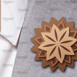 Intra απο ξύλο plywood 3mm-4mm πάχος - Λουλούδι Ξύλινη καρφίτσα για πέτο με λέιζερ Δίασταση 30x20 cm INTRAFABR-98650256