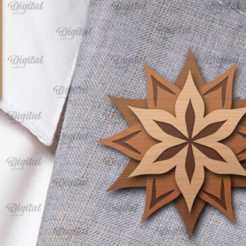 Intra απο ξύλο plywood 3mm-4mm πάχος - Λουλούδι Ξύλινη καρφίτσα για πέτο με λέιζερ Δίασταση 30x20 cm INTRAFABR-98650315 - Image 1
