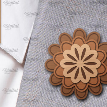 Intra απο ξύλο plywood 3mm-4mm πάχος - Λουλούδι Ξύλινη καρφίτσα για πέτο με λέιζερ Δίασταση 30x20 cm INTRAFABR-98650349 - Image 1