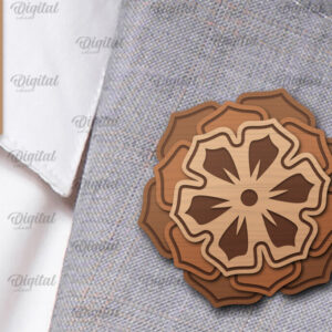 Intra απο ξύλο plywood 3mm-4mm πάχος - Λουλούδι Ξύλινη καρφίτσα για πέτο με λέιζερ Δίασταση 30x20 cm INTRAFABR-98650002