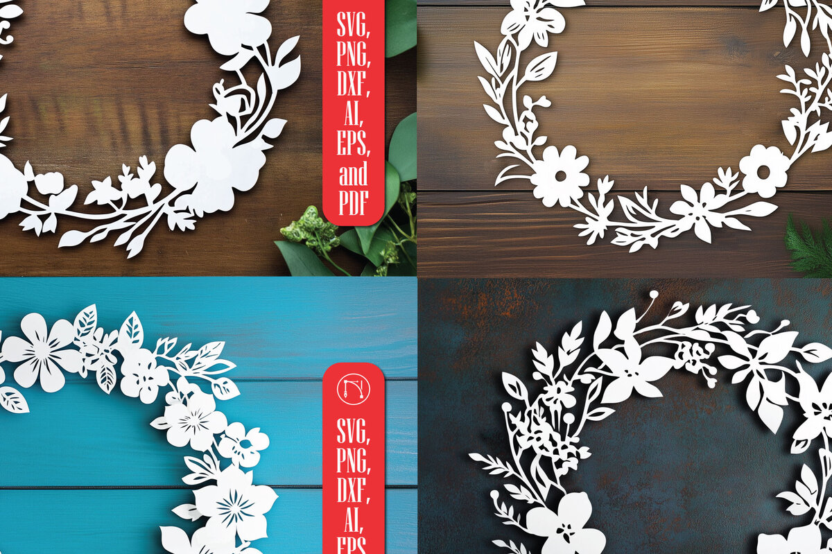 Intra απο ξύλο plywood 3mm-4mm πάχος - Πακέτο χαρτιού στεφάνι λουλουδιών κομμένο  Δίασταση 40x50 cm INTRAFABR-117725576