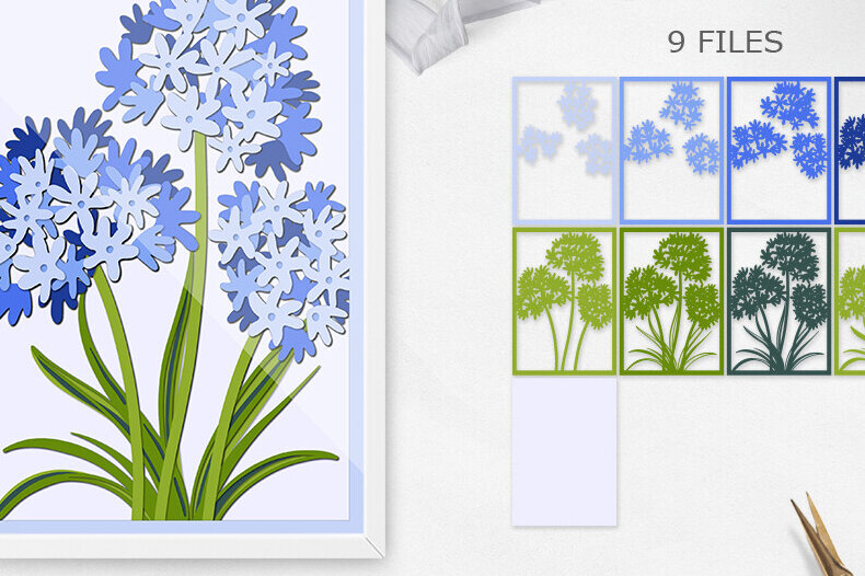 Intra απο ξύλο plywood 3mm-4mm πάχος - Flowers 3D Papercut / Flowers Papercut Δίασταση 20x20 cm INTRAFABR-85927771