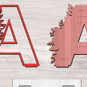 Intra απο ξύλο plywood 3mm-4mm πάχος - Λουλούδια Σετ Σκουλαρίκια Alphabets Δίασταση 3x3 cm INTRAFABR-26062697 - Image 4