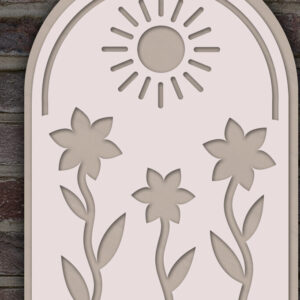 Intra απο ξύλο plywood 3mm-4mm πάχος - Λουλούδια και Sun Laser Cut  Δίασταση 20x20 cm INTRAFABR-120059953