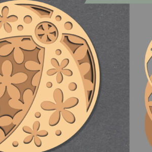 Intra απο ξύλο plywood 3mm-4mm πάχος - Flowers Ball Διακόσμηση Lasercut  Δίασταση 20x20 cm INTRAFABR-111488289
