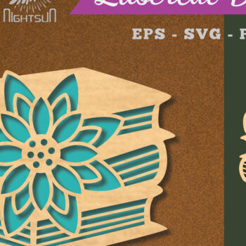 Intra απο ξύλο plywood 3mm-4mm πάχος - Βιβλίο Flowers Διακόσμηση με 5 Δίασταση 20x20 cm INTRAFABR-113273208 - Image 1