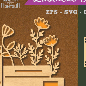 Intra απο ξύλο plywood 3mm-4mm πάχος - Βιβλίο Flowers Διακόσμηση με 6 Δίασταση 20x20 cm INTRAFABR-113273248 - Image 1