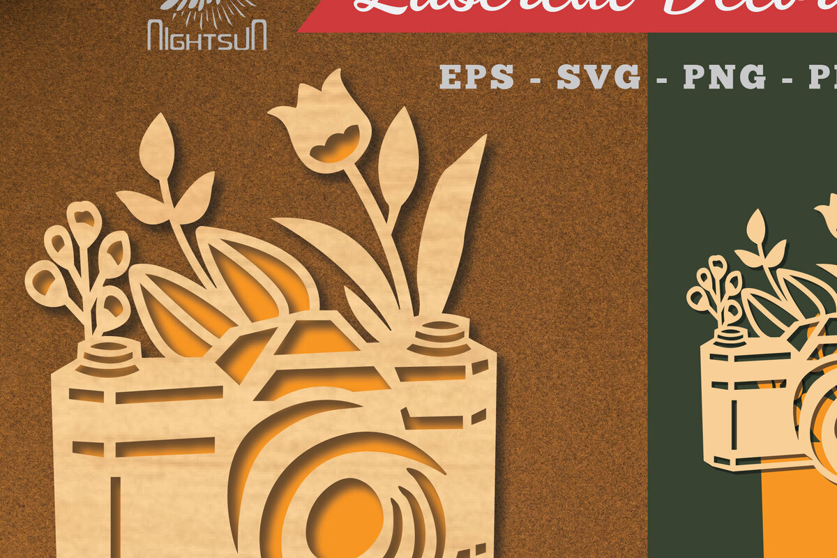 Intra απο ξύλο plywood 3mm-4mm πάχος - Διακόσμηση με κομμένα λέιζερ κάμερας λουλουδιών 1 Δίασταση 20x20 cm INTRAFABR-113273329