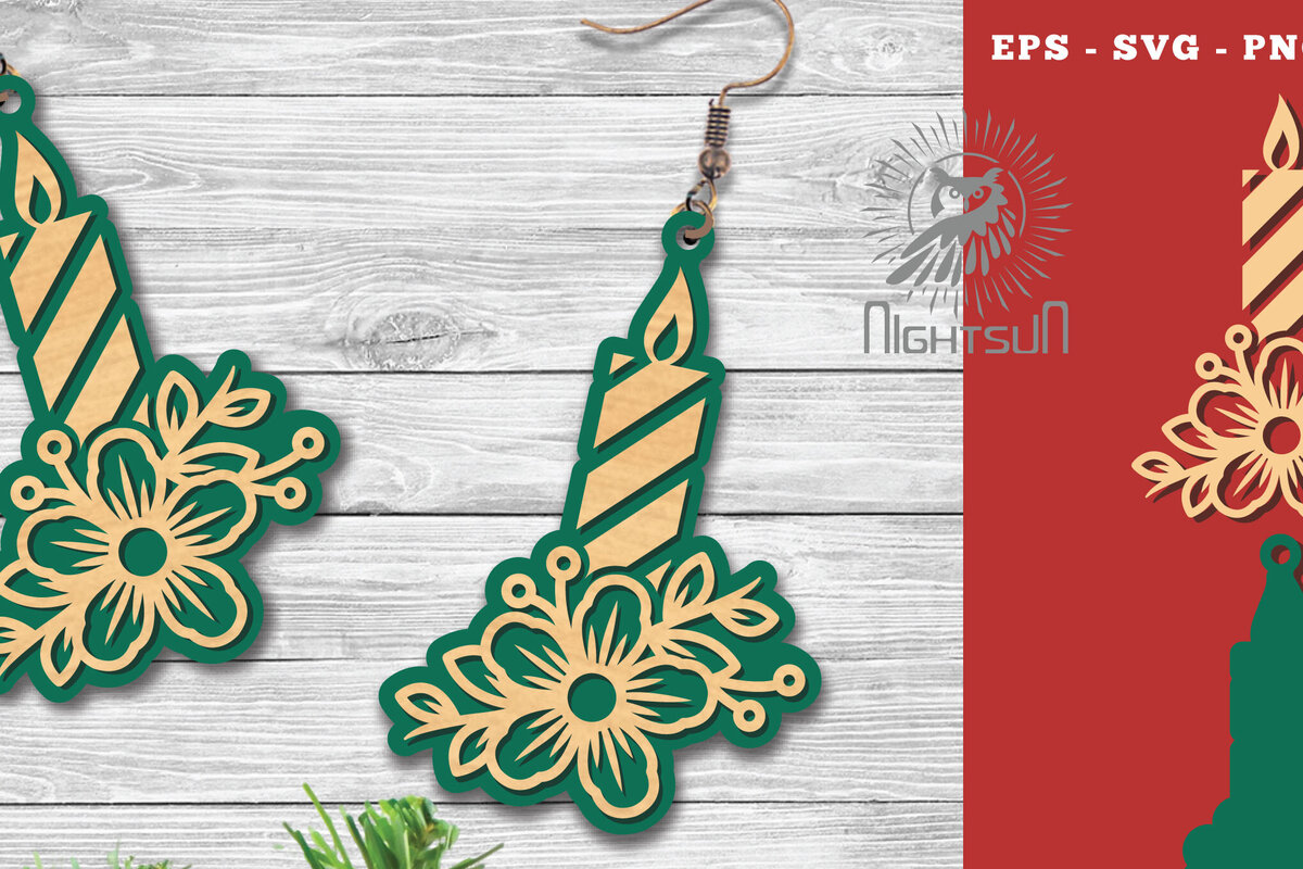 Intra απο ξύλο plywood 3mm-4mm πάχος - Λουλούδια Κερί Σκουλαρίκια κομμένα με λέιζερ Δίασταση 3x3 cm INTRAFABR-113205826