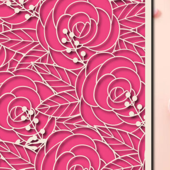 Intra απο ξύλο plywood 3mm-4mm πάχος - Flowers Card , Σχέδιο κοπής με λέιζερ/χαρτί Δίασταση 30x20 cm INTRAFABR-27154595 - Image 1