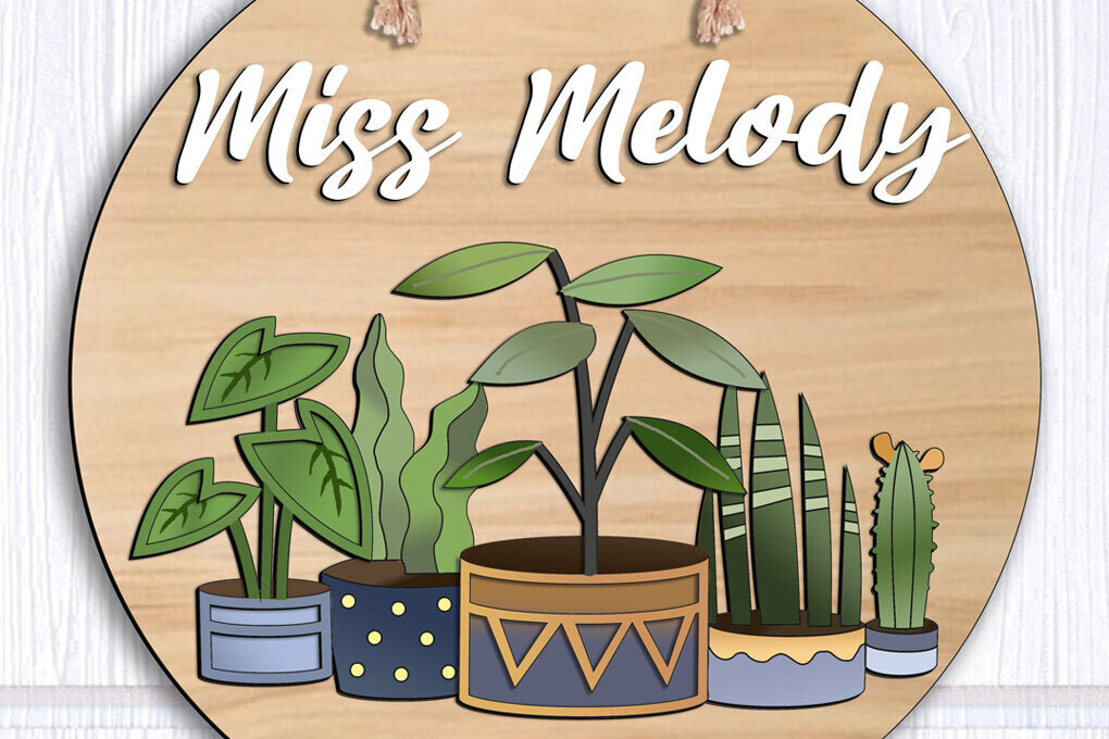 Intra απο ξύλο plywood 3mm-4mm πάχος - Λουλούδια Κρεμάστρα σχολικής πόρτας τάξης  Δίασταση 20x20 cm INTRAFABR-103441507