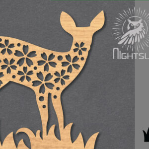 Intra απο ξύλο plywood 3mm-4mm πάχος - Διακόσμηση με λουλούδια ελάφια κοπής με λέιζερ 4 Δίασταση 20x20 cm INTRAFABR-119874650