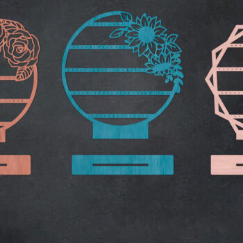 Intra απο ξύλο plywood 3mm-4mm πάχος - Βάση σκουλαρικιών με λουλούδια Δίασταση 20x20 cm INTRAFABR-28526075 - Image 3