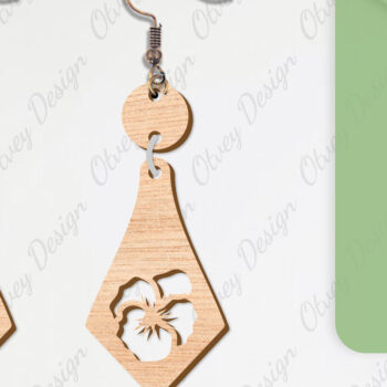 Intra απο ξύλο plywood 3mm-4mm πάχος - Σκουλαρίκια Λουλούδια Κόψιμο με Λέιζερ ΔΕΜΑ Δίασταση 3x3 cm INTRAFABR-104540584 - Image 2